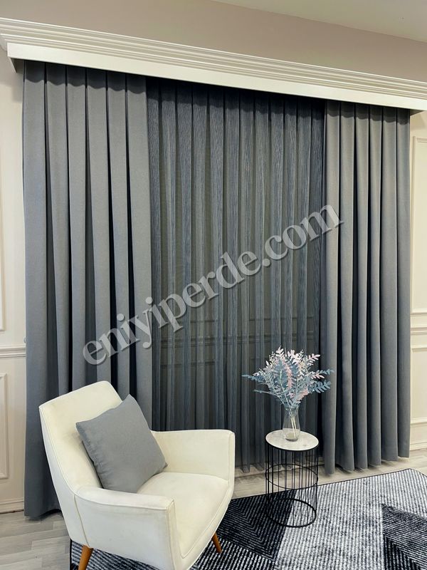 (gri) GRİ Renk 1/3 SIK PİLE Petek Dokuma Yumuşak Yapılı Panama Fon Perde Fiyatları, Özellikleri ve Yorumları - 6