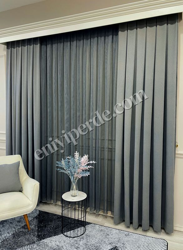 (gri) GRİ Renk 1/3 SIK PİLE Petek Dokuma Yumuşak Yapılı Panama Fon Perde Fiyatları, Özellikleri ve Yorumları - 7