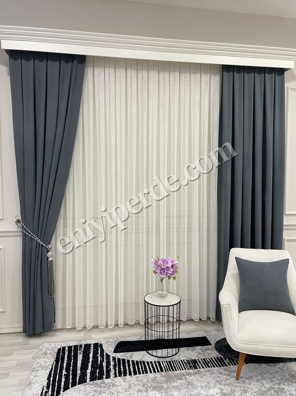 (koyu-gri) KOYU GRİ Renk 1/3 SIK PİLE Petek Dokuma Yumuşak Yapılı Panama Fon Perde Fiyatları, Özellikleri ve Yorumları - 7