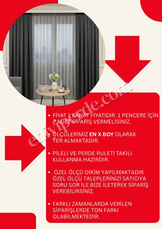 (fume) KOYU FÜME Renk 1/3 SIK PİLE Petek Dokuma Yumuşak Yapılı Panama Fon Perde Fiyatları, Özellikleri ve Yorumları - 7