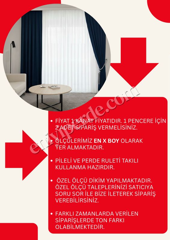 (lacivert) LACİVERT Renk 1/3 SIK PİLE Petek Dokuma Yumuşak Yapılı Panama Fon Perde Fiyatları, Özellikleri ve Yorumları - 7