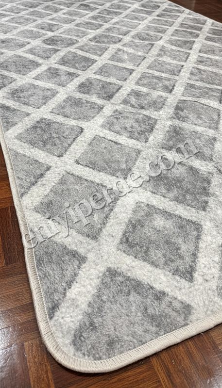 (gri) Baklava Desenli Gri Renk Kaymaz Taban Mutfak Halısı Fiyatları, Özellikleri ve Yorumları - 5