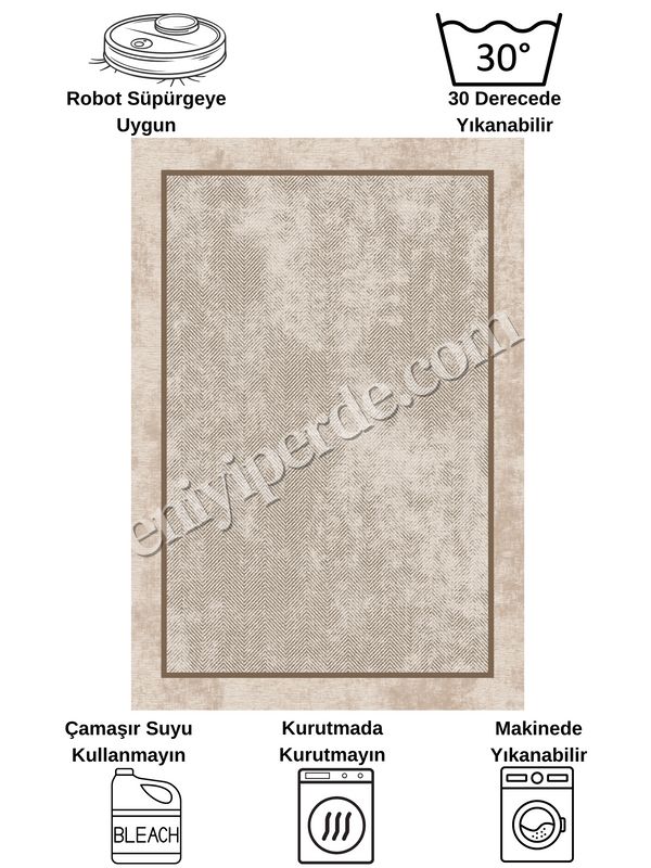 (bej) BEJ KAHVE Jüt Sisal Görünüm Bordürlü Kaymaz Taban Yolluk Mutfak Halı Fiyatları, Özellikleri ve Yorumları - 8