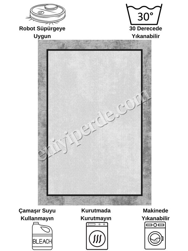 (gri) GRİ Jüt Sisal Görünüm Bordürlü Kaymaz Taban Yolluk Mutfak Halı Fiyatları, Özellikleri ve Yorumları - 7