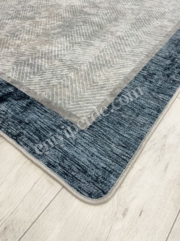 (gri-1) GRİ-KOYU MAVİ Jüt Sisal Görünüm Bordürlü Kaymaz Taban Yolluk Mutfak Halı Fiyatları, Özellikleri ve Yorumları - 2
