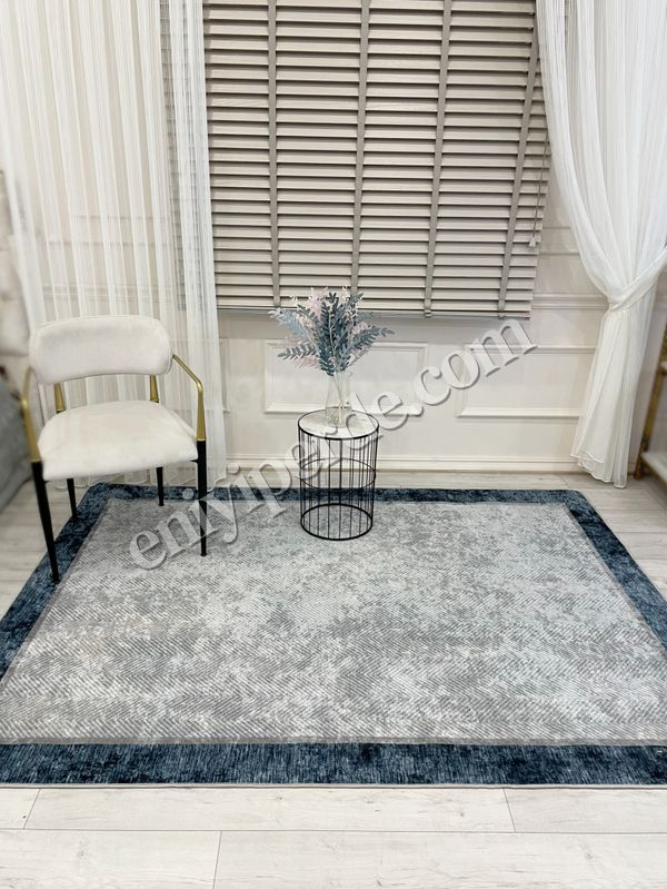 (gri-1) GRİ-KOYU MAVİ Jüt Sisal Görünüm Bordürlü Kaymaz Taban Yolluk Mutfak Halı Fiyatları, Özellikleri ve Yorumları - 3