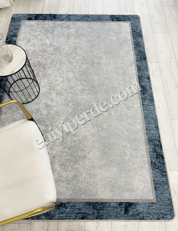 (gri-1) GRİ-KOYU MAVİ Jüt Sisal Görünüm Bordürlü Kaymaz Taban Yolluk Mutfak Halı Fiyatları, Özellikleri ve Yorumları - 4