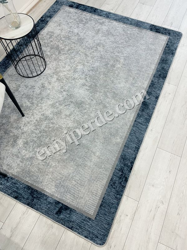 (gri-1) GRİ-KOYU MAVİ Jüt Sisal Görünüm Bordürlü Kaymaz Taban Yolluk Mutfak Halı Fiyatları, Özellikleri ve Yorumları - 5