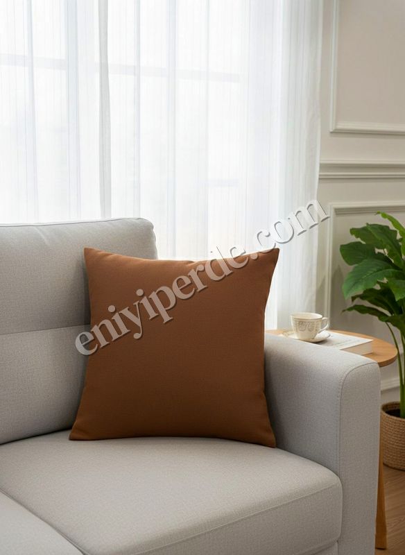 (kahverengi) KIZIL KAHVE Renk 45X45 Ölçü Petek Dokuma Yumuşak Yapılı Kırlent Kılıf Fiyatları, Özellikleri ve Yorumları - 2