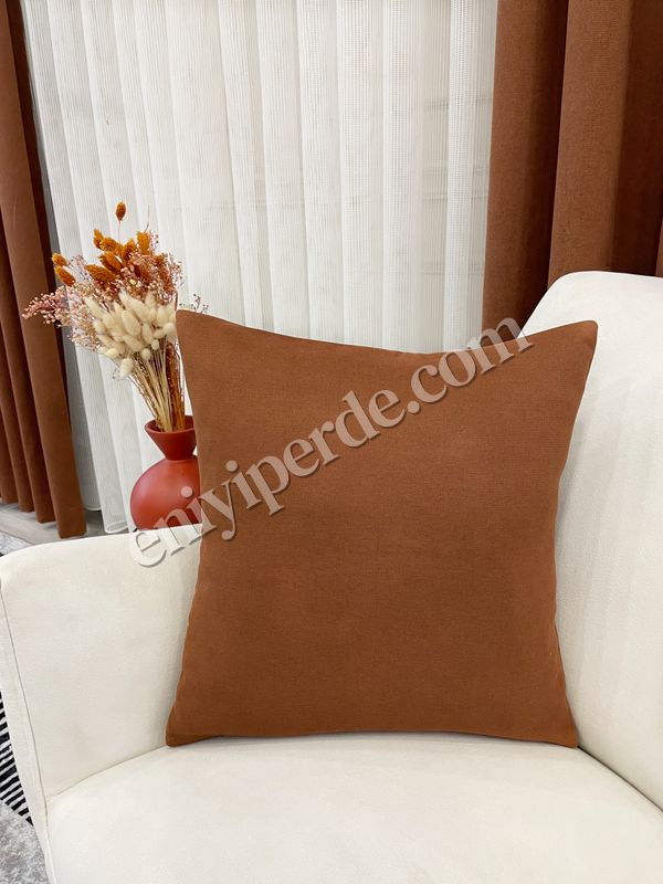 (kahverengi) KIZIL KAHVE Renk 45X45 Ölçü Petek Dokuma Yumuşak Yapılı Kırlent Kılıf Fiyatları, Özellikleri ve Yorumları - 4