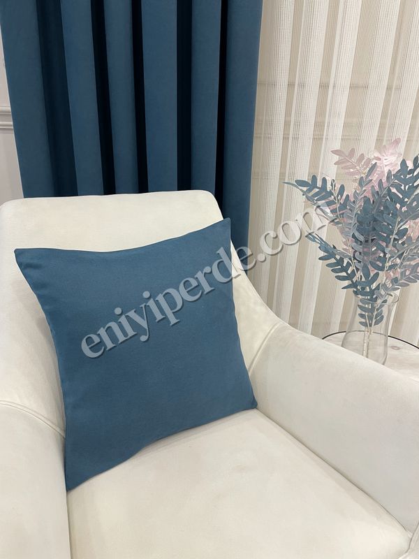 (mavi) İNDİGO MAVİ Renk 45X45 Ölçü Petek Dokuma Yumuşak Yapılı Kırlent Kılıf Fiyatları, Özellikleri ve Yorumları - 2