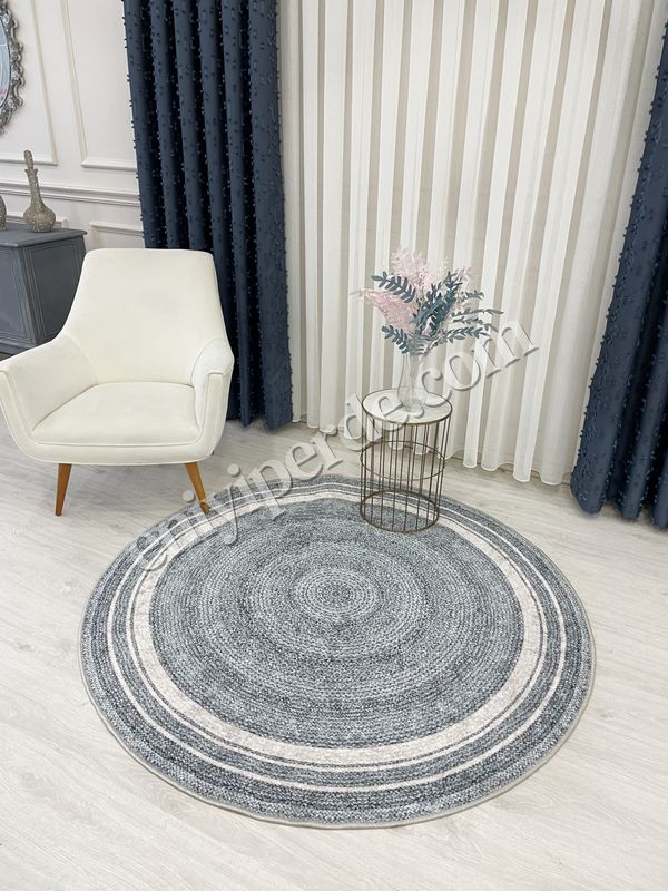 (griyuvarlak) Hasır Jüt Görünümlü Lateks Kaymaz Taban Halı Fiyatları, Özellikleri ve Yorumları - 3