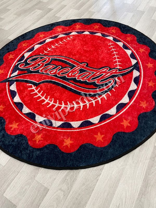 (kirmizi) Baseball Lateks Taban Kırmızı-Lacivert Renk Çocuk-Genç Odası Halısı Fiyatları, Özellikleri ve Yorumları - 4
