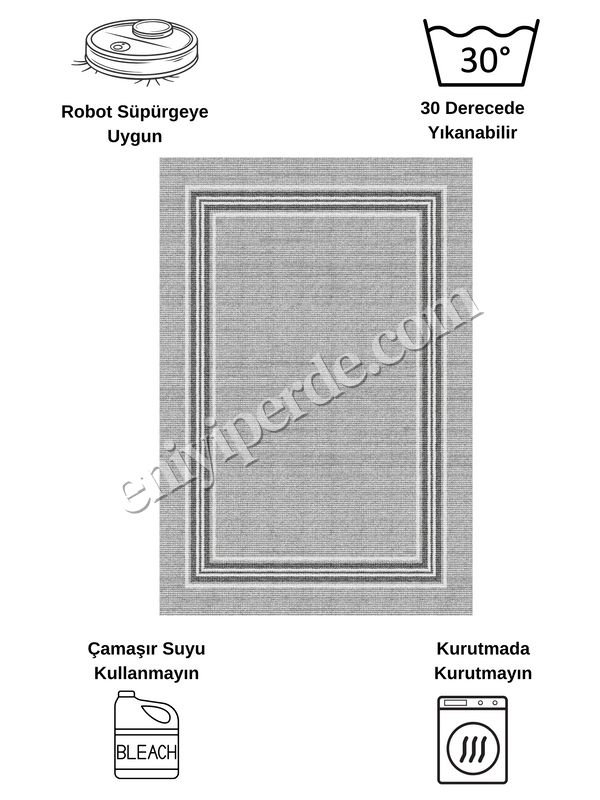 (gri) Sisal Hasır Görünümlü Lateks Taban Yolluk Antre Halı - Gri Fiyatları, Özellikleri ve Yorumları - 8