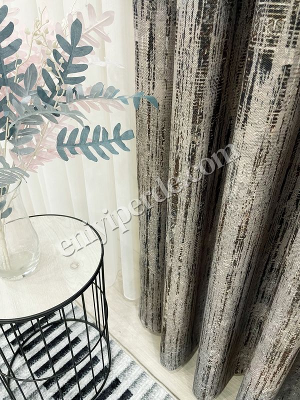 (haki) GRİ-HAKİ Eskitme Desen 1/3 Sık Pile Yumuşak Dokulu Fon Perde Fiyatları, Özellikleri ve Yorumları - 3