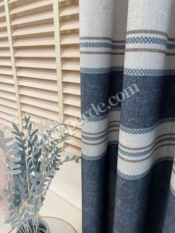 (lacivert) LACİVERT- Bordür Geçişli 1/3 Sık Pile Yumuşak Dokulu Fon perde Fiyatları, Özellikleri ve Yorumları - 3