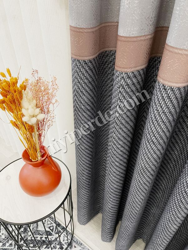(kahve-gri) GRİ-KAHVE 1/3 Sık Pile Yumuşak Dokulu Fon perde Fiyatları, Özellikleri ve Yorumları - 2