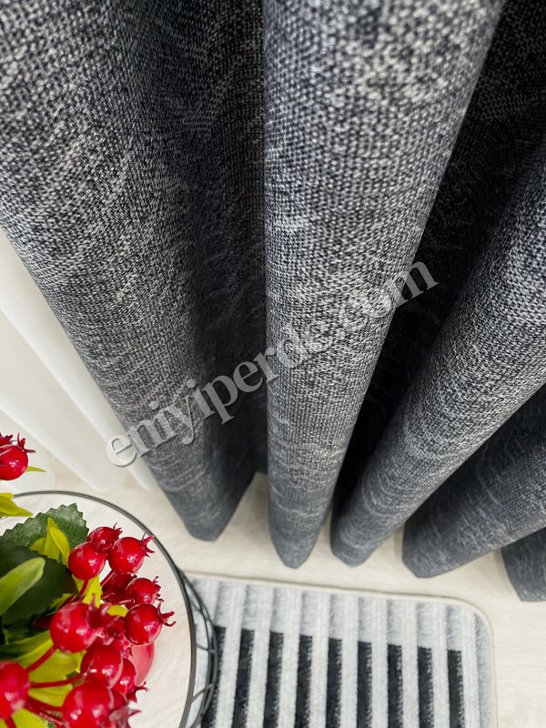 (koyu-gri) KOYU GRİ- Eskitme Desen 1/3 Sık Pile Yumuşak Dokulu Fon perde Fiyatları, Özellikleri ve Yorumları - 5