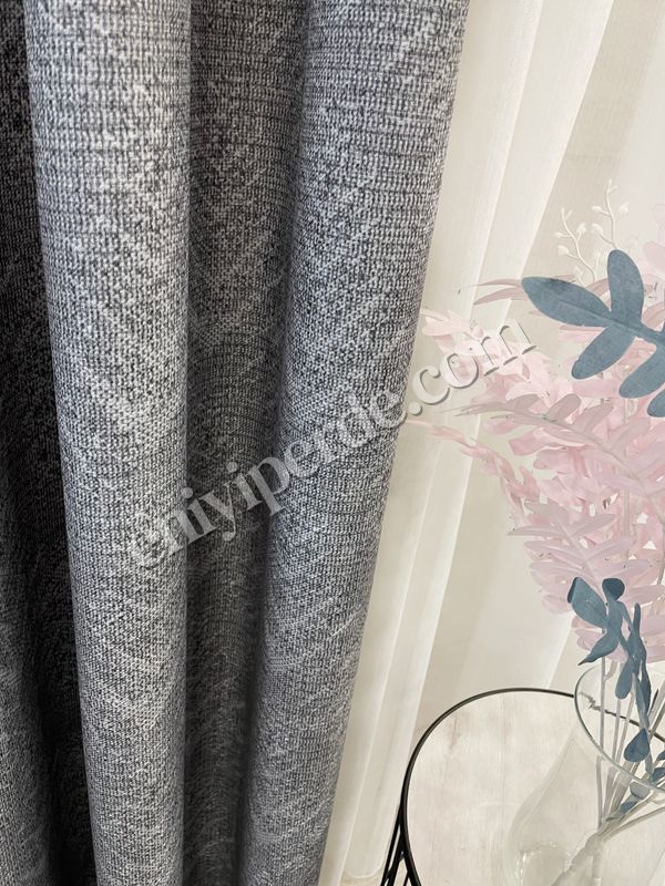 (acik-gri) AÇIK GRİ-Eskitme Desen 1/3 Sık Pile Yumuşak Dokulu Fon perde Fiyatları, Özellikleri ve Yorumları - 4
