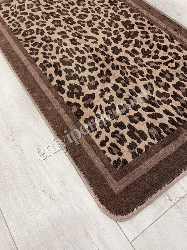 (kahve-oval) Lepoar Desenli 2 li  Deri Taban Oval Banyo Paspas (60x100 - 60x50) Fiyatları, Özellikleri ve Yorumları - 4