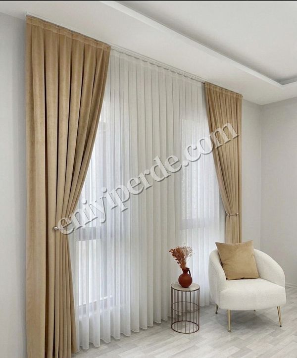 (ekru) Keten Dokulu Kırık Beyaz 1/3 Sık Pile Tül Perde Fiyatları, Özellikleri ve Yorumları - 3