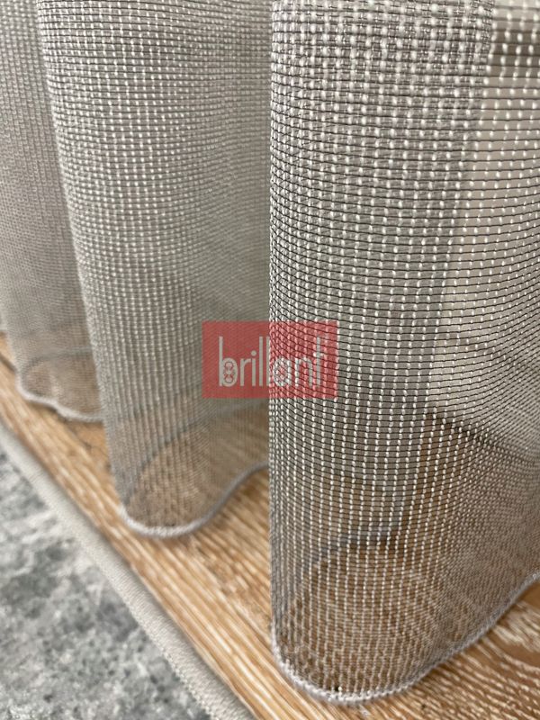(gri) Modern Çizgili  1/2.5 Normal Pile - GRİ Renk Tül Perde - 2