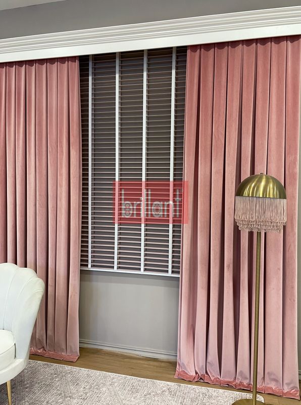 (pembe) Açık Pembe Polywood Ahşap Görünümlü Jaluzi Perde 50 mm Ofis Modern Ve Tüm Mekanlar Için - 3