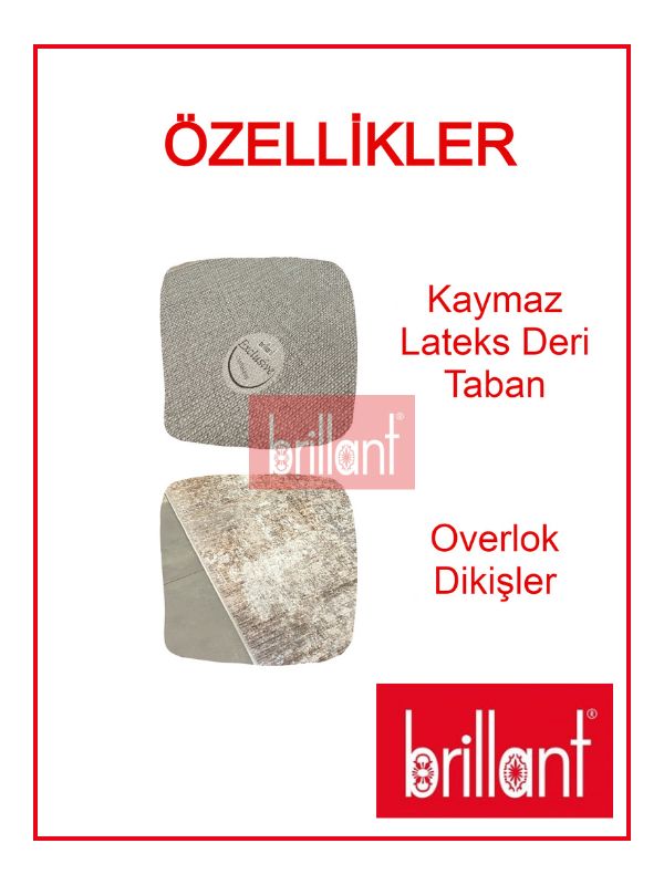 (bej) Yüksek Kalite - Kaymaz Taban Saçaklı Koridor Mutfak Salon Kesme Yolluk Halı - 11