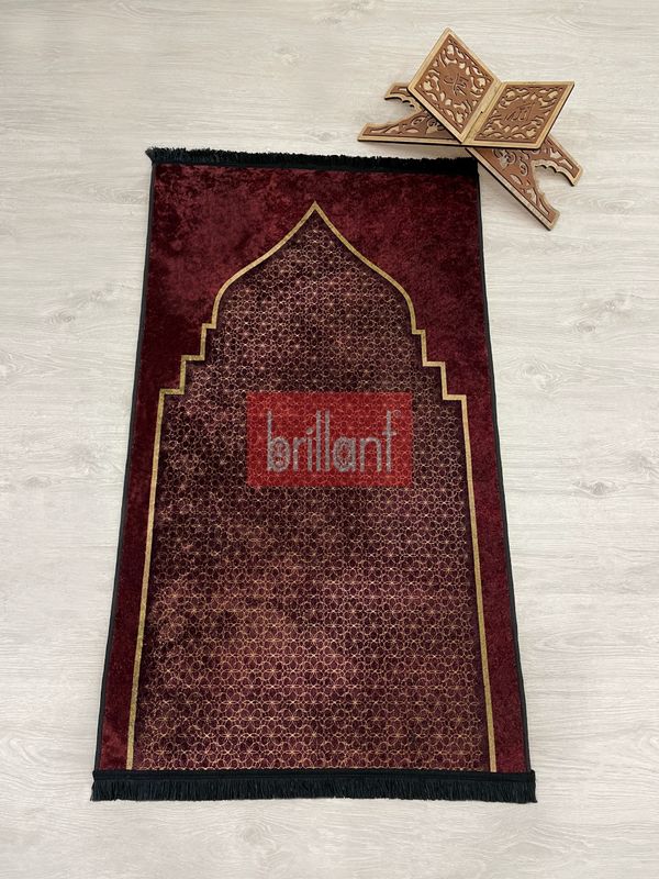 (bordo) Seccade Saçaklı (lateks Taban) 75x125 Ebat - 1