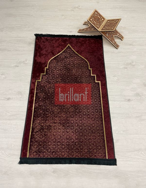 (bordo) Seccade Saçaklı (lateks Taban) 75x125 Ebat - 3