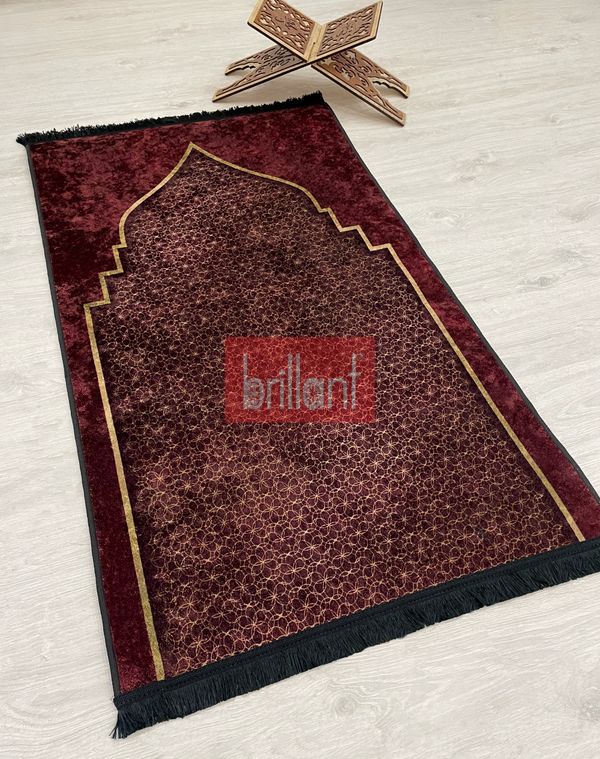 (bordo) Seccade Saçaklı (lateks Taban) 75x125 Ebat - 4