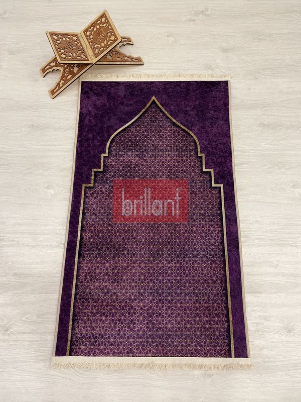 (mor) Seccade Saçaklı (lateks Taban) 75x125 Ebat - 1