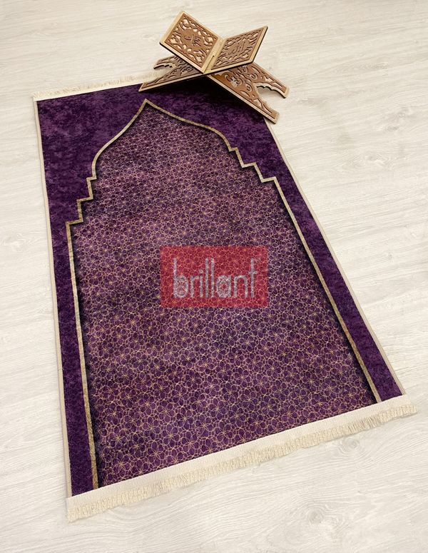 (mor) Seccade Saçaklı (lateks Taban) 75x125 Ebat - 2