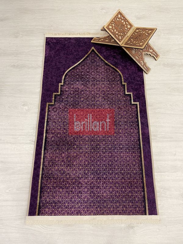 (mor) Seccade Saçaklı (lateks Taban) 75x125 Ebat - 3