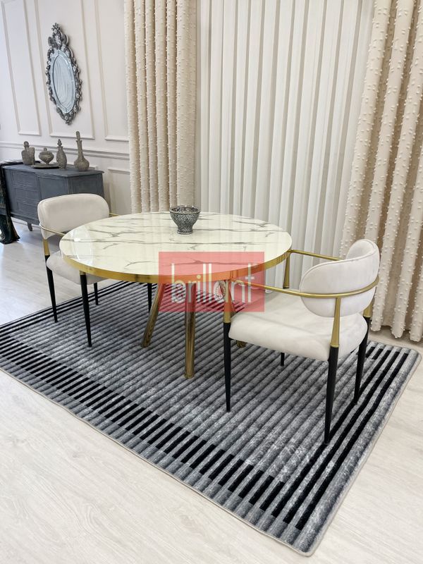 (gri) GRİ Renk Çizgi Desenli Kaymaz Taban Sisal Görünüm Yolluk Halı - 2
