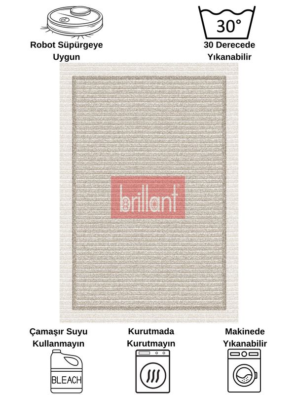 (bej) İskandinav Tarzı  Kaymaz Taban Sisal Görünüm Yolluk Halı - 8