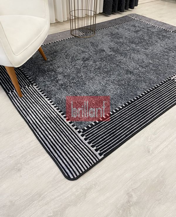 (siyah) GRİ-SİYAH Jüt Sisal Görünüm Kaymaz Taban Yolluk Halı - 6