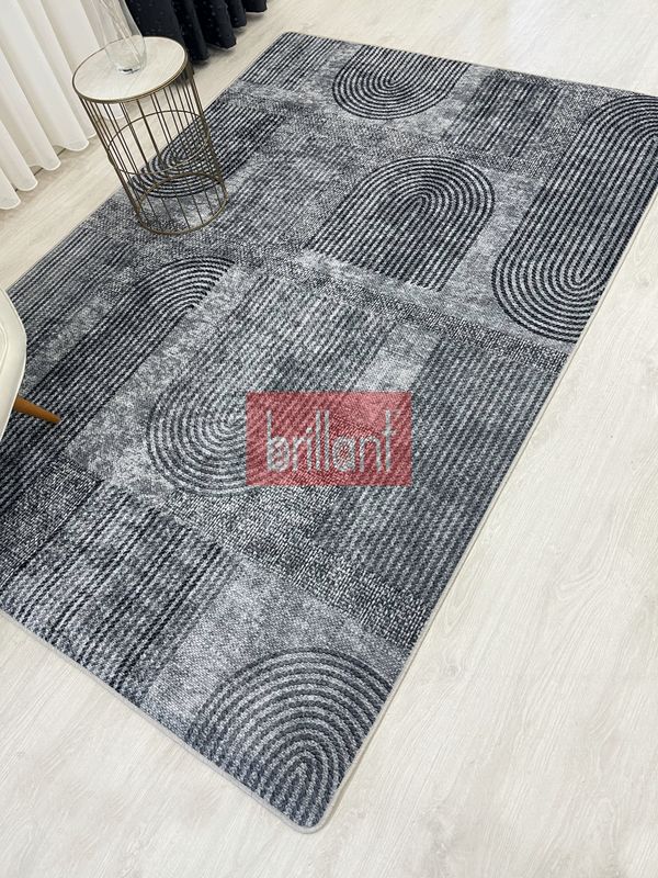(gri) Gri Jüt Görünümlü Modern Halı - 1