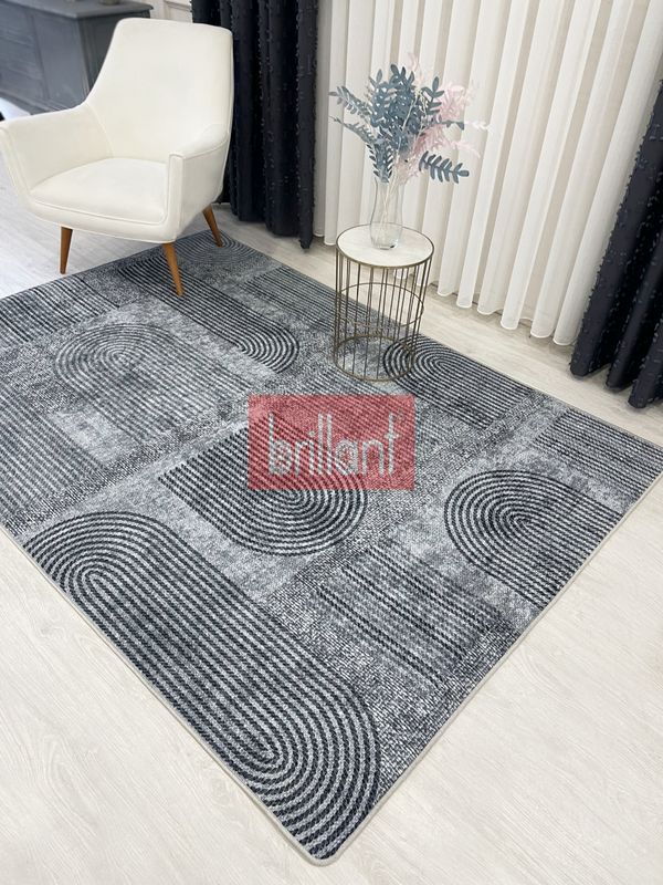 (gri) Gri Jüt Görünümlü Modern Halı - 3