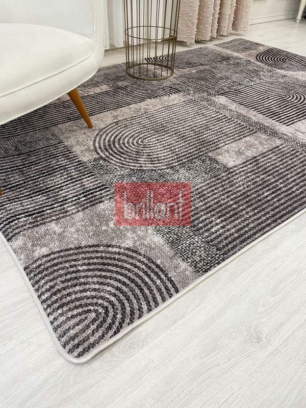 (kahverengi) Kahverengi Jüt Görünümlü Modern Halı - 2