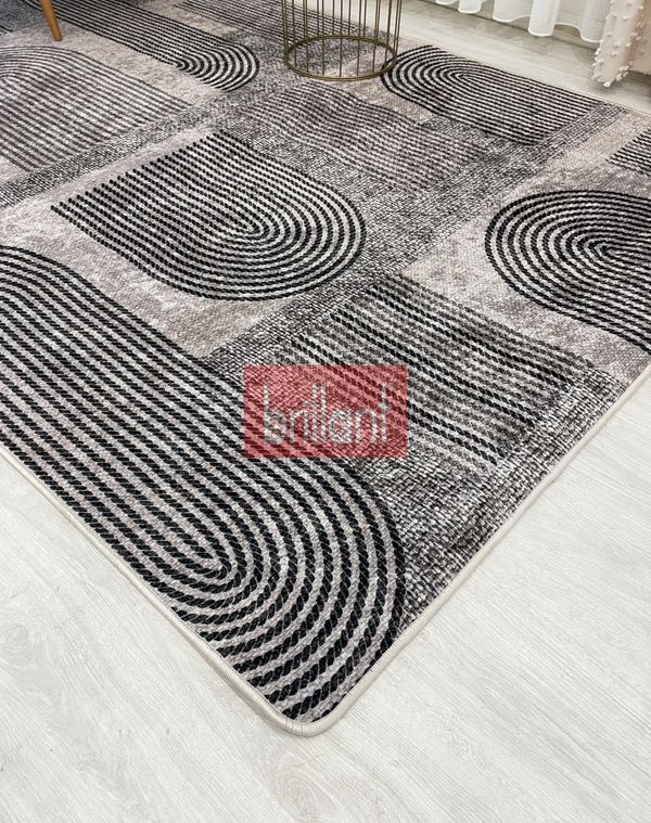 (kahverengi) Kahverengi Jüt Görünümlü Modern Halı - 6
