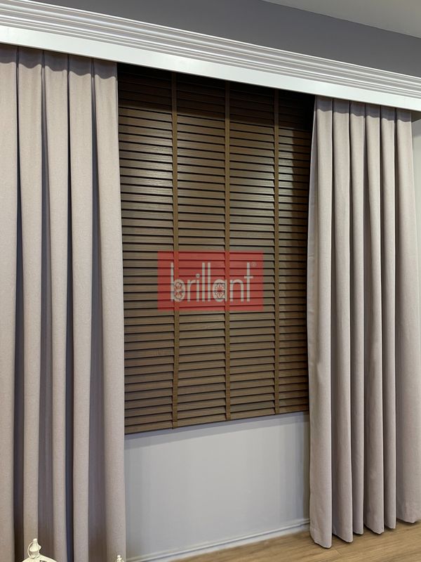(kahverengi) Kahverengi %100 Orijinal Ahşap Jaluzi Perde 50 Mm Ofis Modern Ve Tüm Mekanlar Için - 2