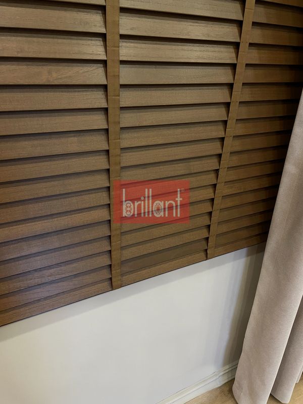 (kahverengi) Kahverengi %100 Orijinal Ahşap Jaluzi Perde 50 Mm Ofis Modern Ve Tüm Mekanlar Için - 5