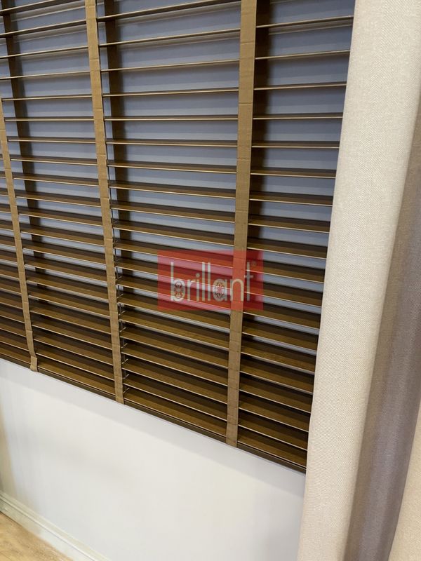 (kahverengi) Kahverengi %100 Orijinal Ahşap Jaluzi Perde 50 Mm Ofis Modern Ve Tüm Mekanlar Için - 6