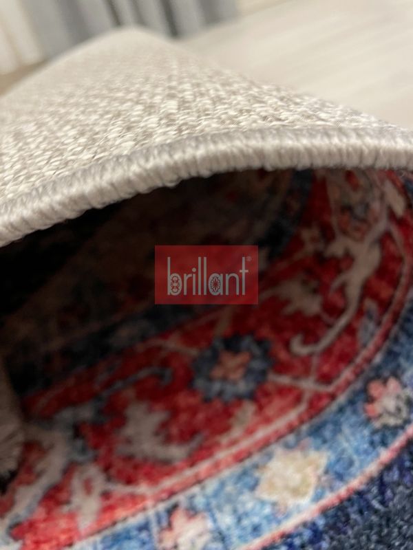 (lacivert) Kilim Motifli SAÇAKLI Klasik Kaymaz Taban Halı - 5