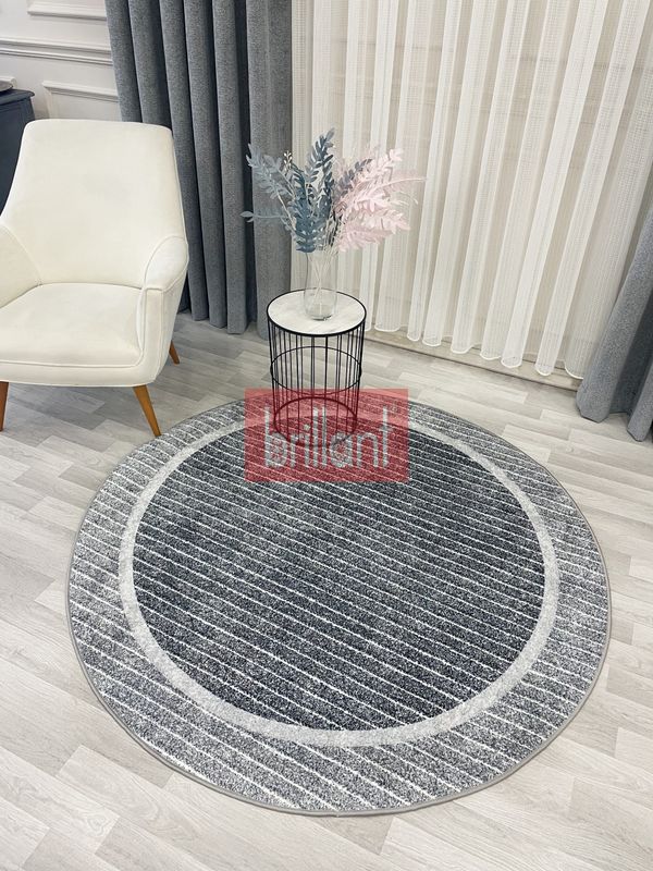 (gri) İskandinav Tarzı Kaymaz Taban Sisal Görünüm Daire Halı - 4