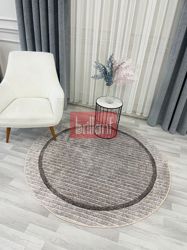 (bej) İskandinav Tarzı Kaymaz Taban Sisal Görünüm Daire Halı - 2