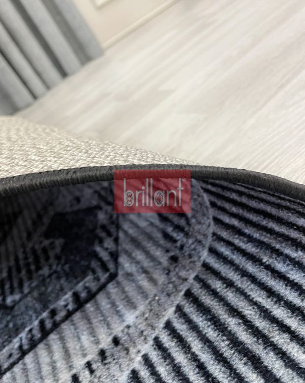 (gri) Gri Renk Kabartmalı Görünüm OVAL Lateks Deri Taban Halı - 5