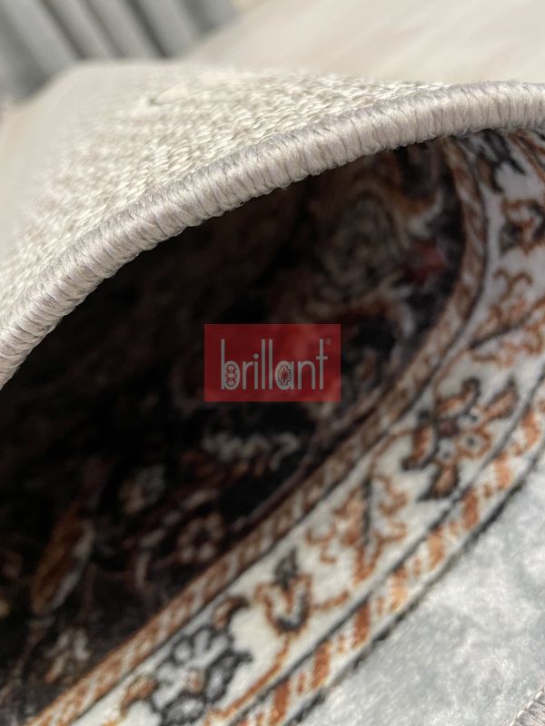 (gri) GRİ Geleneksel Motirfli SAÇAKLI Klasik Kaymaz Taban Halı - 7