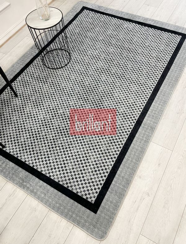 (gri) GRİ Jüt Sisal Görünüm Bordürlü Kaymaz Taban Yolluk Mutfak Halı - 2